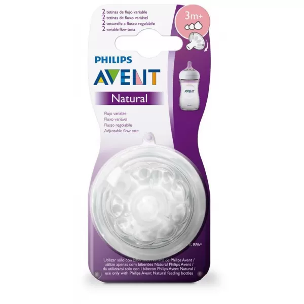 Avent Dudlík Natural variabilní průtok 3m+, 2 ks