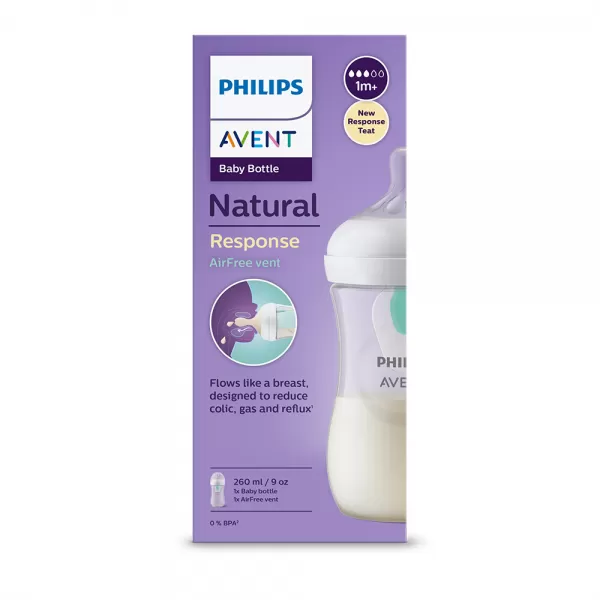 Avent Láhev Natural Response s ventilem AirFree 260 ml, 1m+