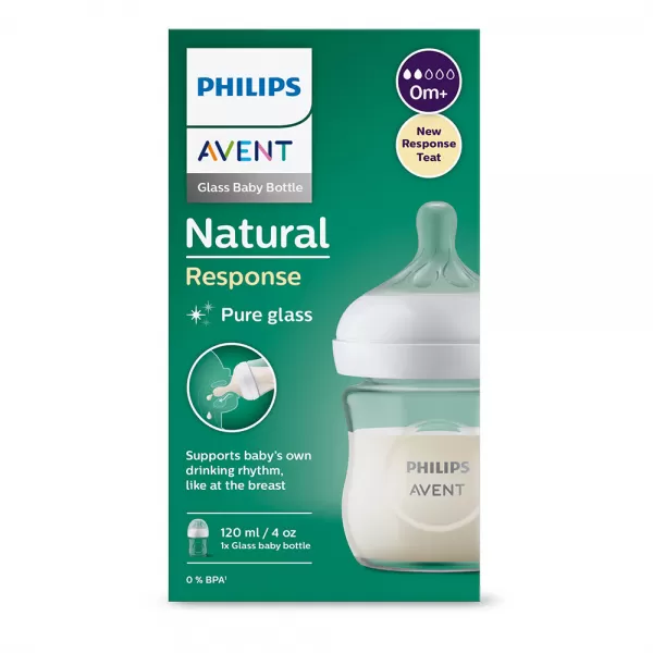 Avent Láhev Natural Response 120 ml +0m skleněná