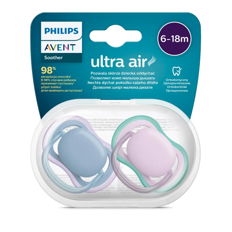 Philips AVENT Šidítko Ultra air neutral 6-18m, 2ks
