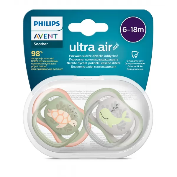 Philips AVENT Šidítko Ultra air Obrázek 6-18m, 2ks