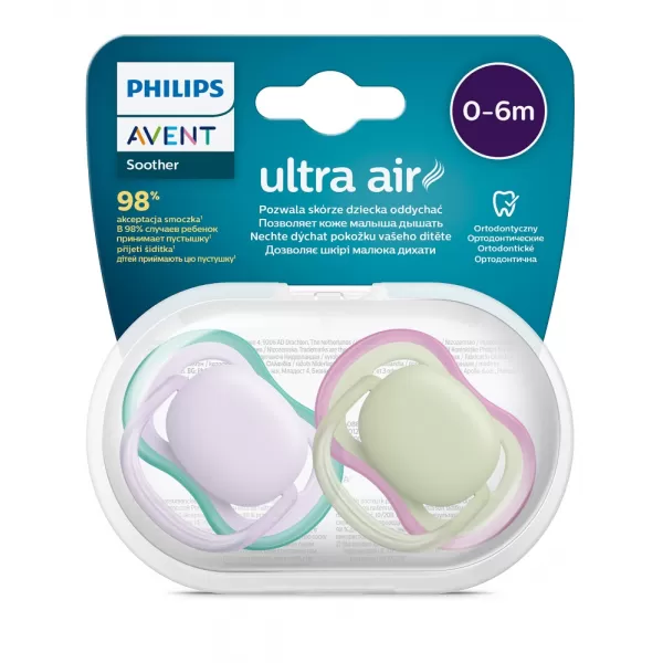 Avent Šidítko Ultra air Neutral 2ks 0- 6 m holčička