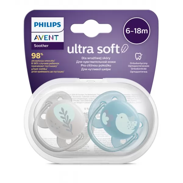 Avent Šidítko Ultrasoft Premium zvířátka 6-18 m 2ks kluk