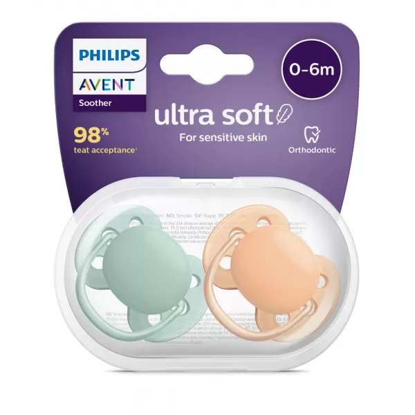Avent Šidítko Ultrasoft Premium 0-6 m 2ks neutral