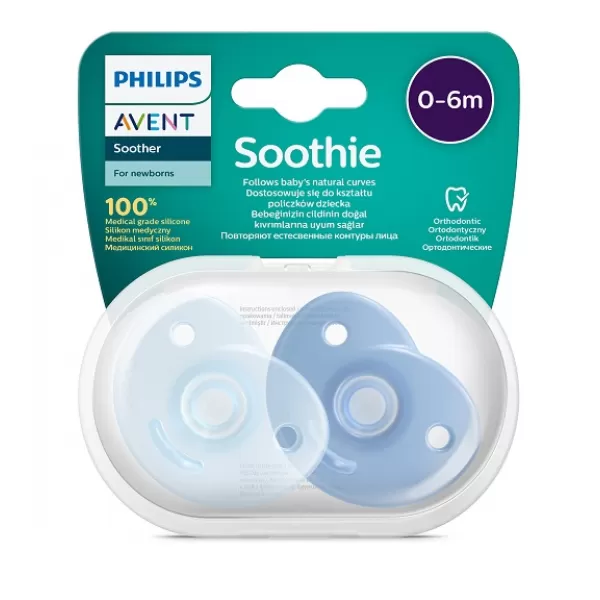 Philips AVENT Šidítko Soothie 0-6m, 2 ks+WW Soapberry 60ks