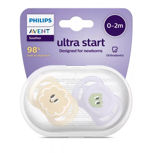 Philips AVENT Šidítko Ultrastart obrázek 0-2m, 2 ks
