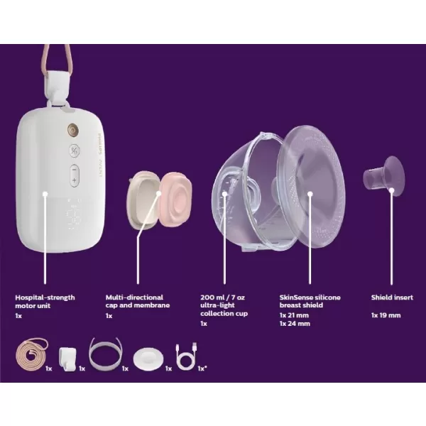Philips AVENT Odsávačka mateřského mléka elektrická Hands-Free Premium Plus SCF531/11