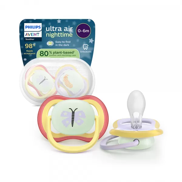 Philips AVENT Šidítko Ultra air noční 0-6m, 2ks