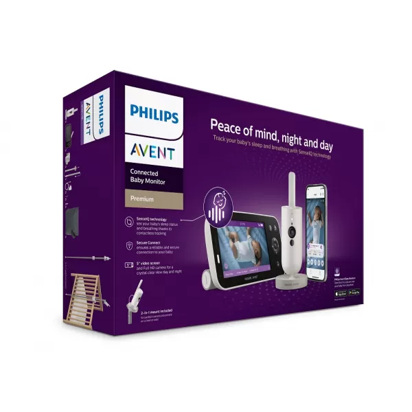 Philips AVENT Chůvička dětská chytrá Premium s překladem pláče, sledováním spánku a dýchání SCD971