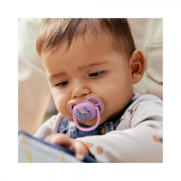 Philips AVENT Šidítko Ultra air růžová/zelená 6-18m obrázek dívka, 2ks