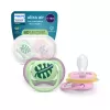 Philips AVENT Šidítko Ultra air růžová/zelená 6-18m obrázek dívka, 2ks