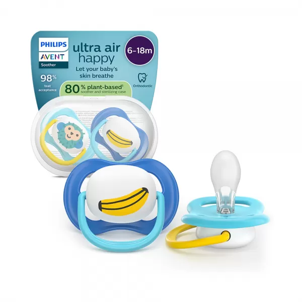 Philips AVENT Šidítko Ultra air obrázek 6-18m chlapec, 2ks