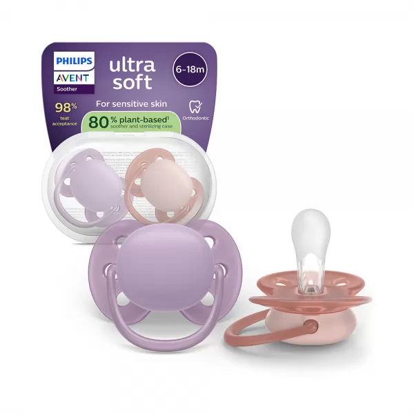 Philips AVENT Šidítko Ultrasoft Premium 6-18m dívka, 2 ks